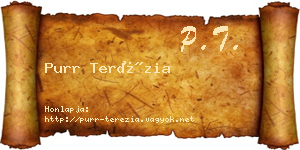 Purr Terézia névjegykártya